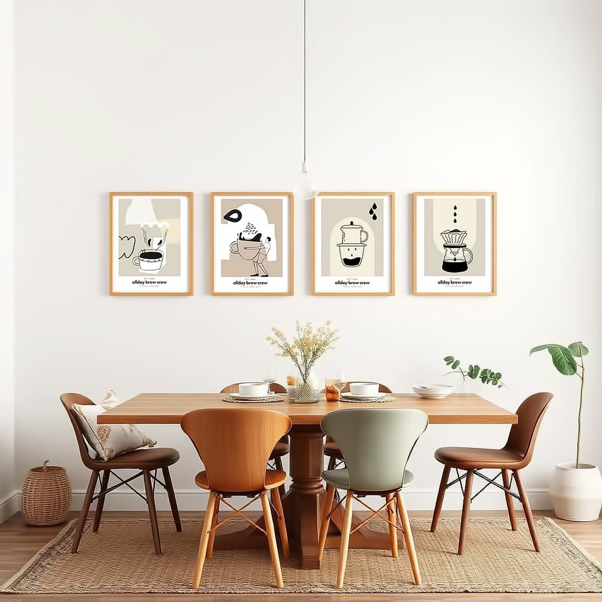 Dosenritter | Kaffee Wandbilder Modern, Minimalistisch, Abstrakt, Druckbilder für Esszimmer, Wohnzim