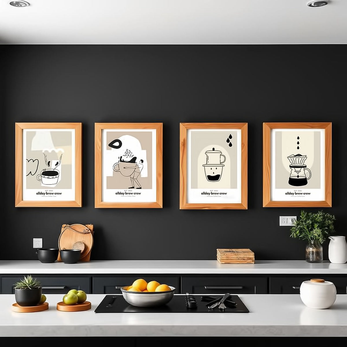 Dosenritter | Kaffee Wandbilder Modern, Minimalistisch, Abstrakt, Druckbilder für Esszimmer, Wohnzim