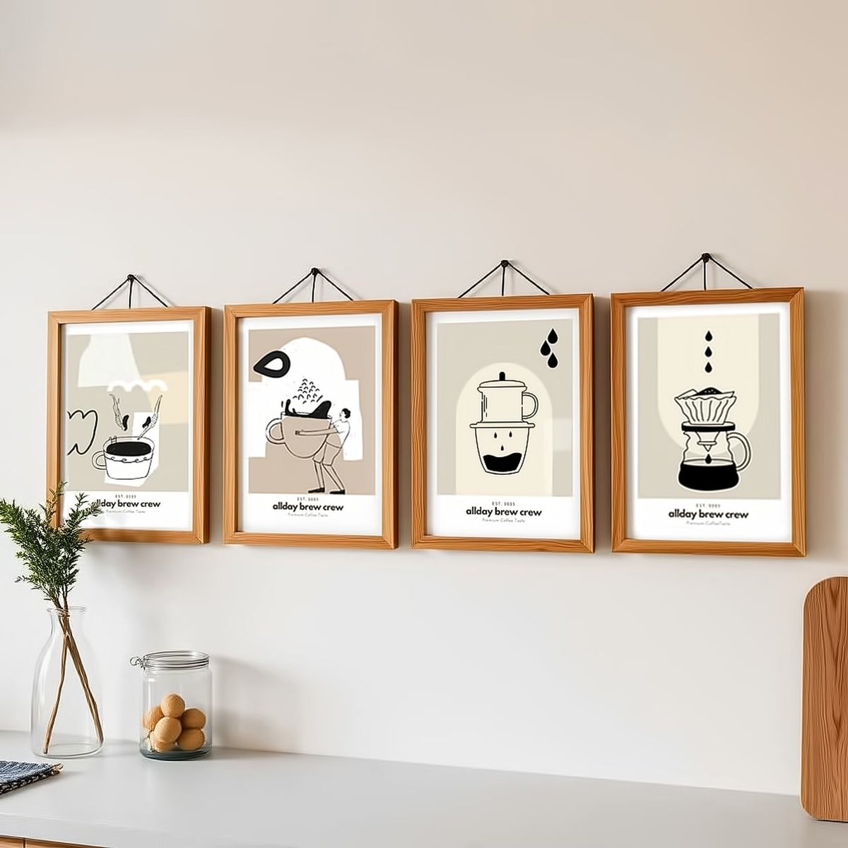 Dosenritter | Kaffee Wandbilder Modern, Minimalistisch, Abstrakt, Druckbilder für Esszimmer, Wohnzim