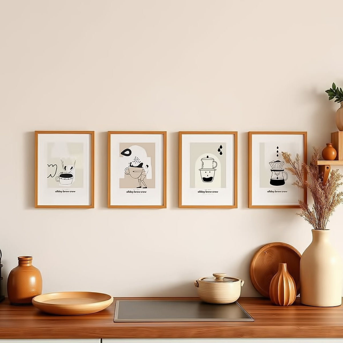 Dosenritter | Kaffee Wandbilder Modern, Minimalistisch, Abstrakt, Druckbilder für Esszimmer, Wohnzim