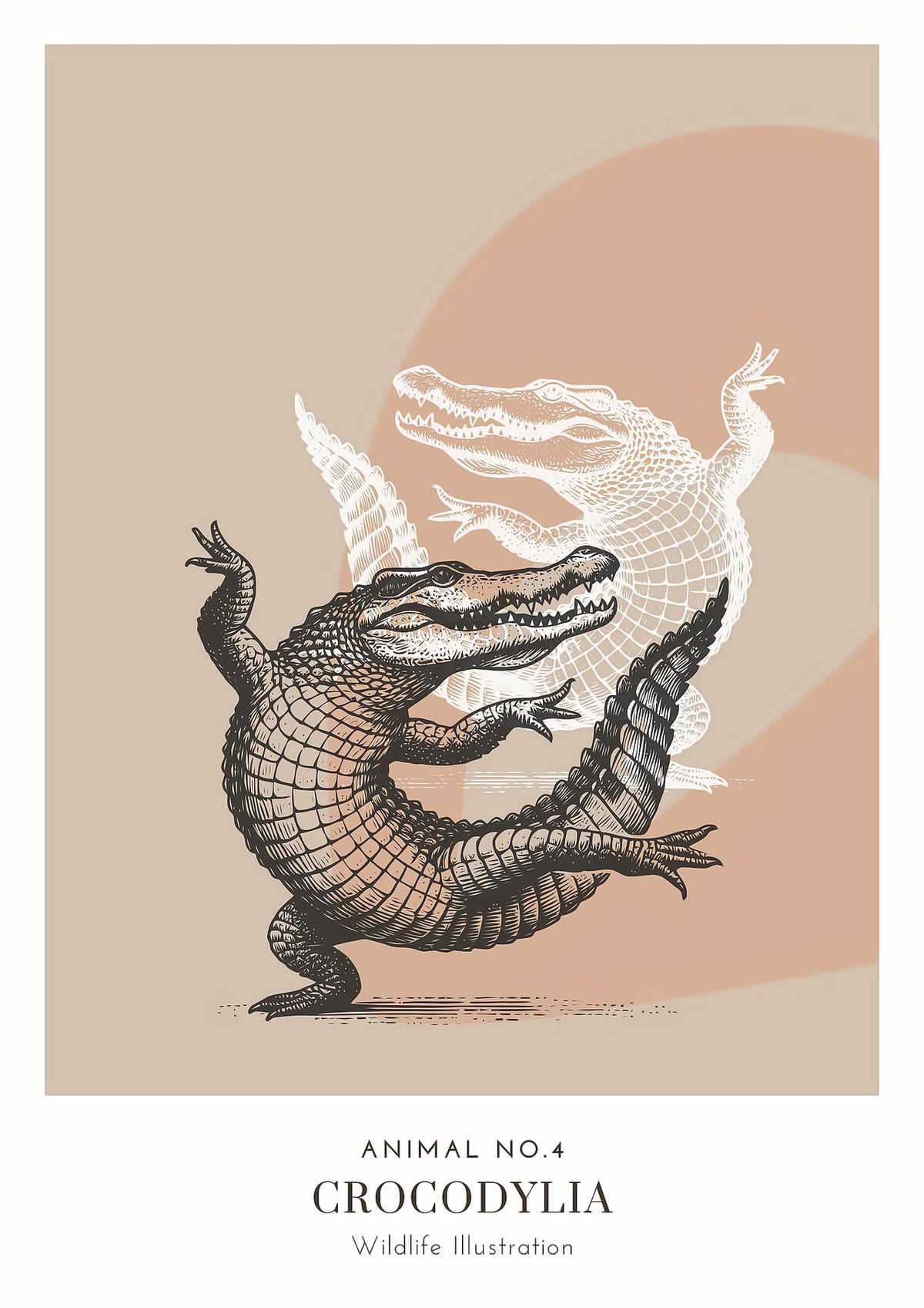 Dosenritter | minimalistische Wildlife Wandbilder in einem modernen beige, abstrakte Druckbilder für Esszimmer
