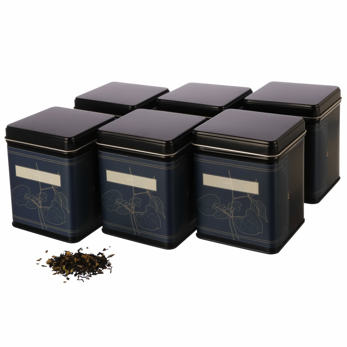 6er Set | WATSON klassische Teedose / Vorratsdose inkl. 6 klassischen Klebeetiketten zum Beschriften
