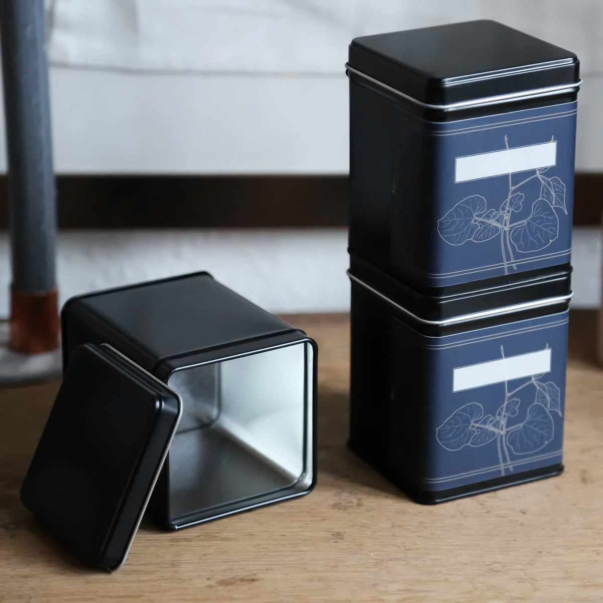 6er Set | WATSON klassische Teedose / Vorratsdose inkl. 6 klassischen Klebeetiketten zum Beschriften