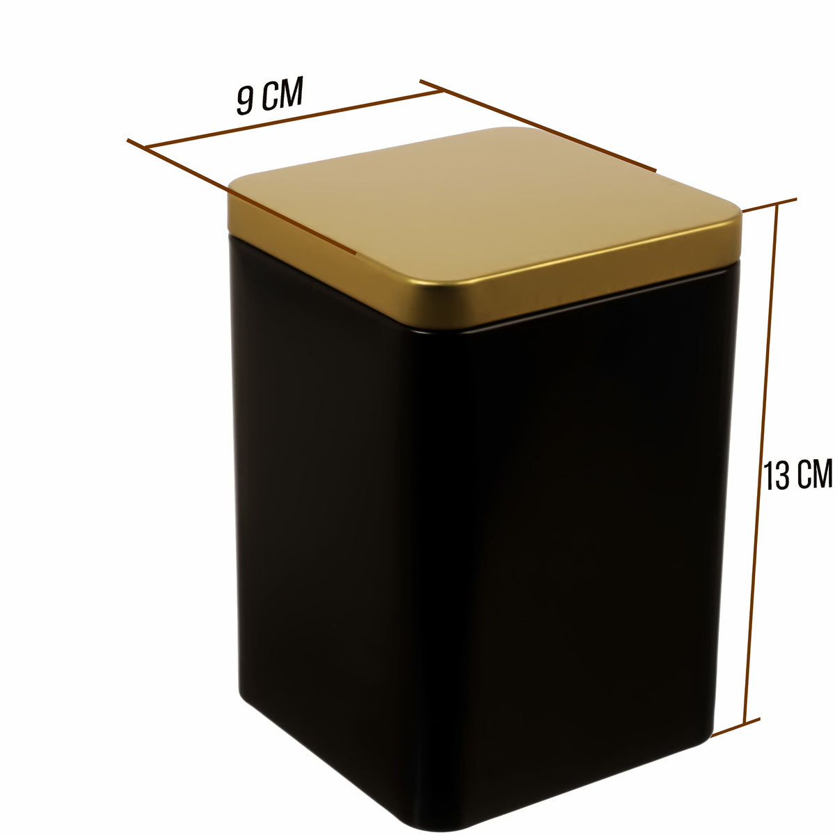 6er Set | GOLDI edle Teedose / Vorratsdose  aromadicht | schwarz-gold