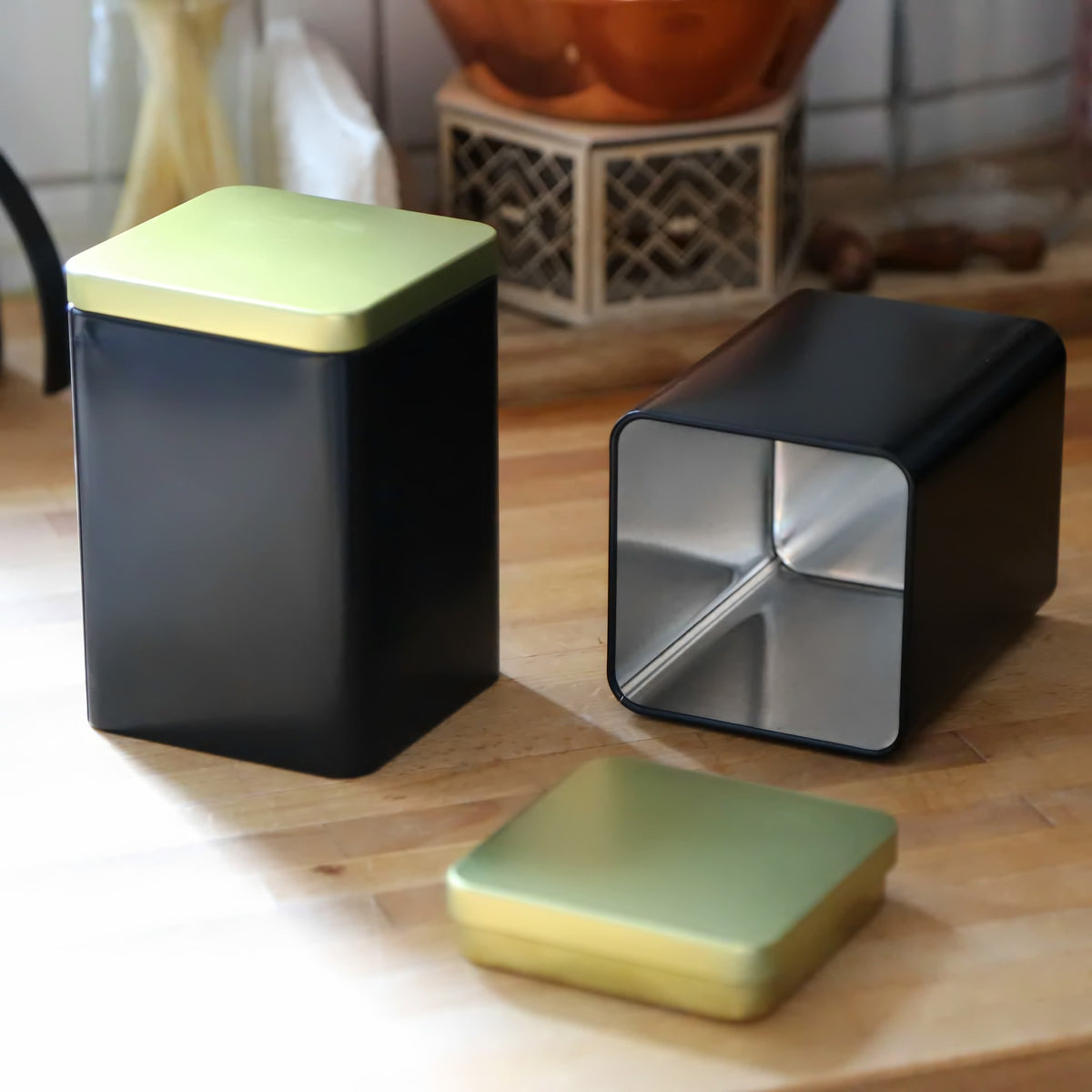 6er Set | GOLDI edle Teedose / Vorratsdose  aromadicht | schwarz-gold