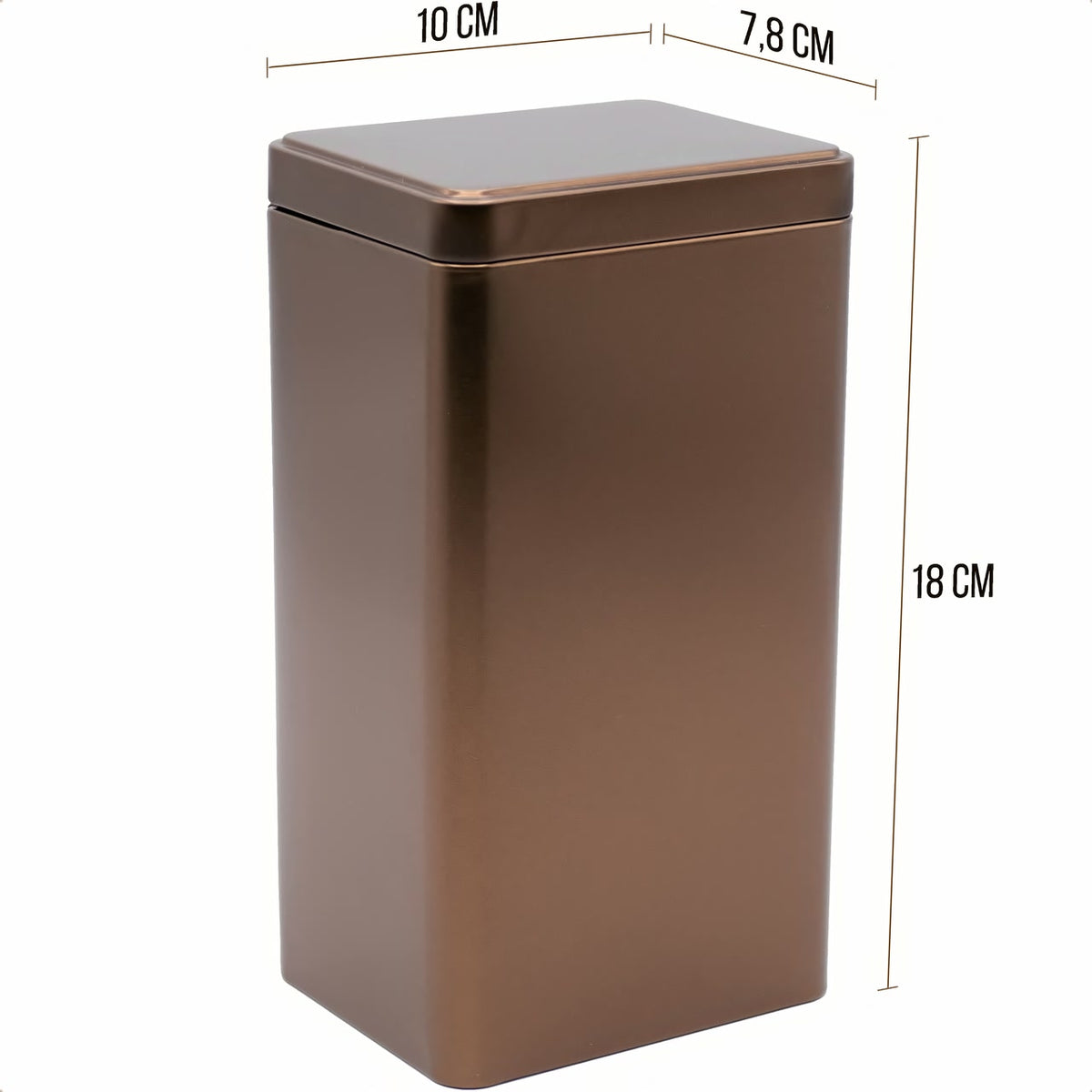 3er Set | BROWN eckige Kaffeedose / Teedose STAPELBAR, für je 500g Kaffee