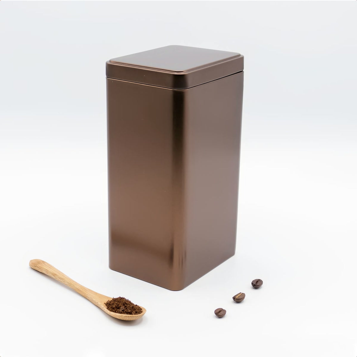 3er Set | BROWN eckige Kaffeedose / Teedose STAPELBAR, für je 500g Kaffee