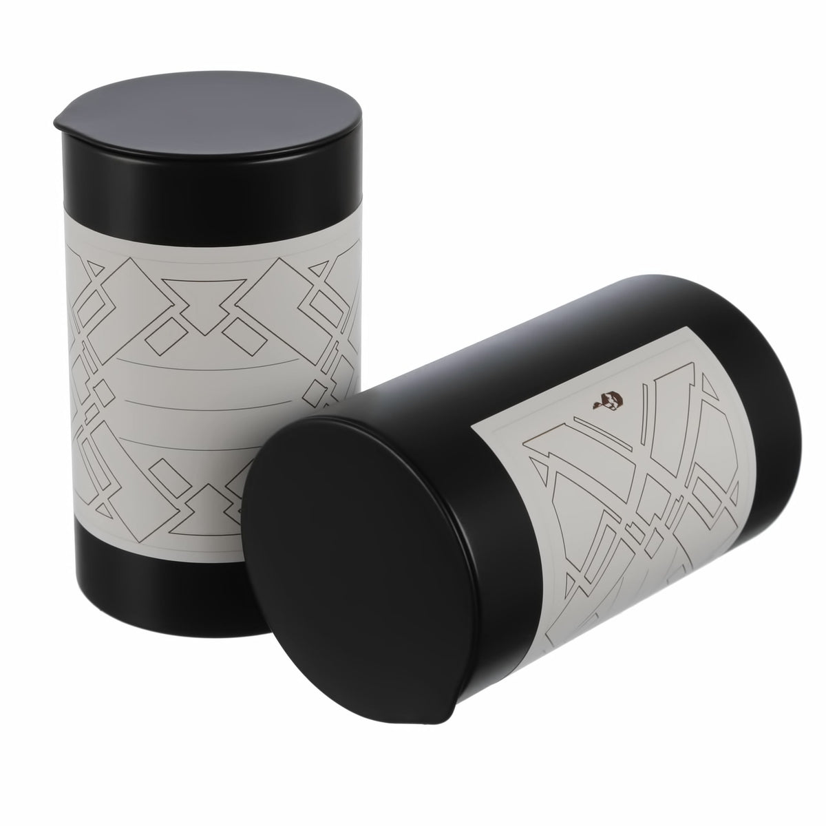 6er Set | RUBA moderne Gewürzdose inkl. 6 graphischen Klebeetiketten zum Beschriften