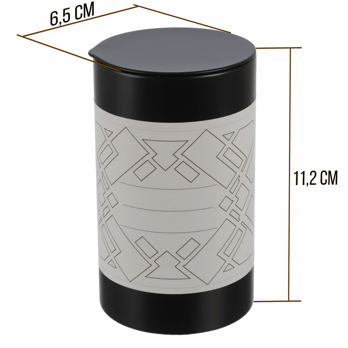 6er Set | RUBA moderne Gewürzdose inkl. 6 graphischen Klebeetiketten zum Beschriften