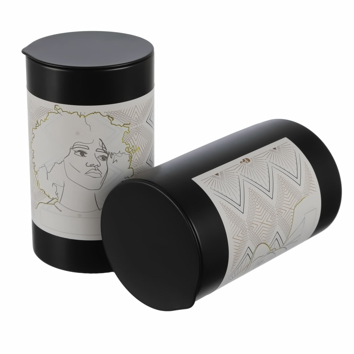 6er Set | RUBA moderne Gewürzdose inkl. 6 funky Klebeetiketten zum Beschriften