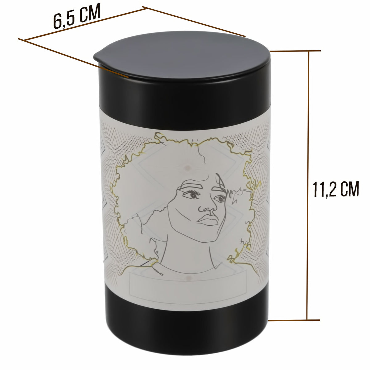 6er Set | RUBA moderne Gewürzdose inkl. 6 funky Klebeetiketten zum Beschriften