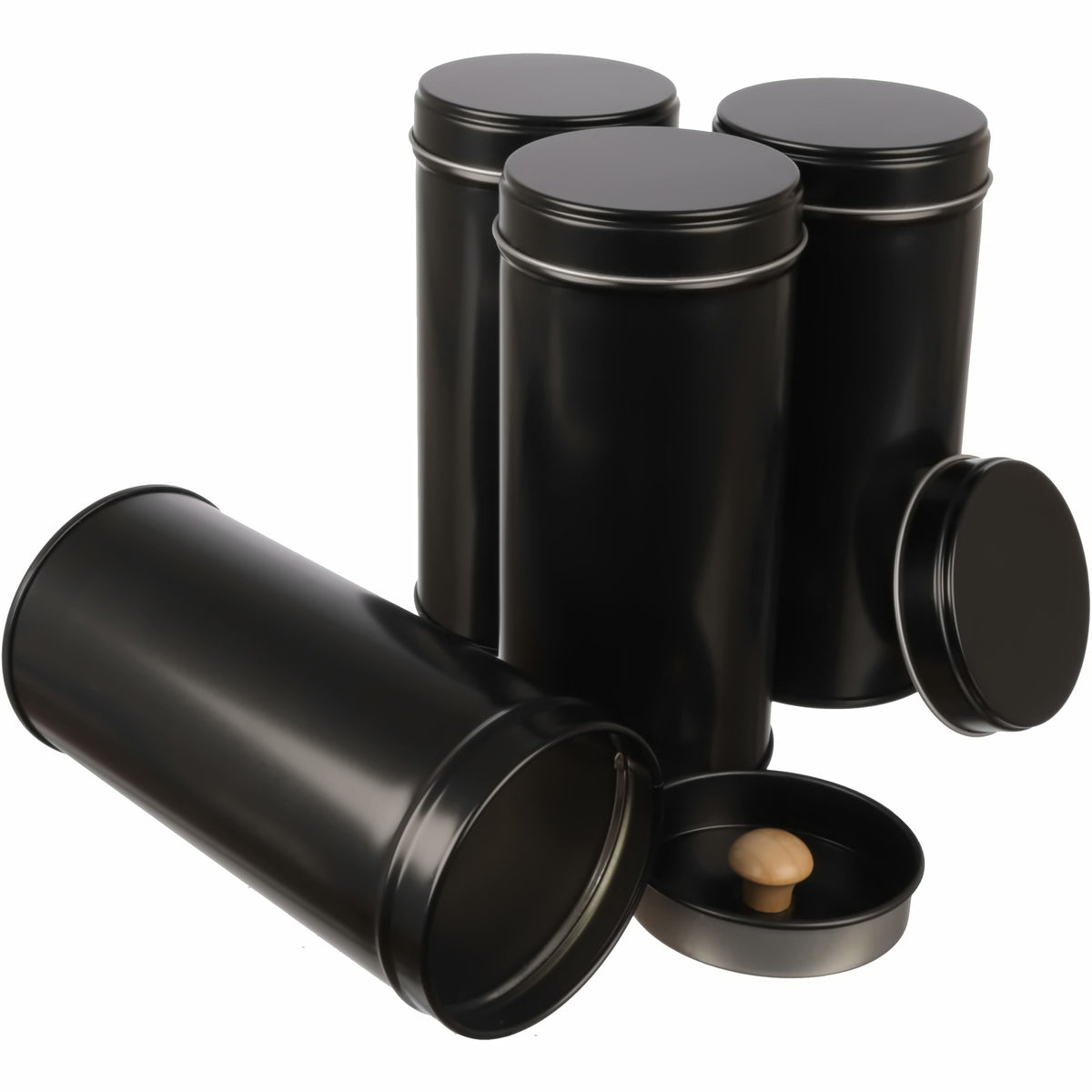 4er Set THEA | puristische Teedose mit Aromaschutzdeckel, stapelbar