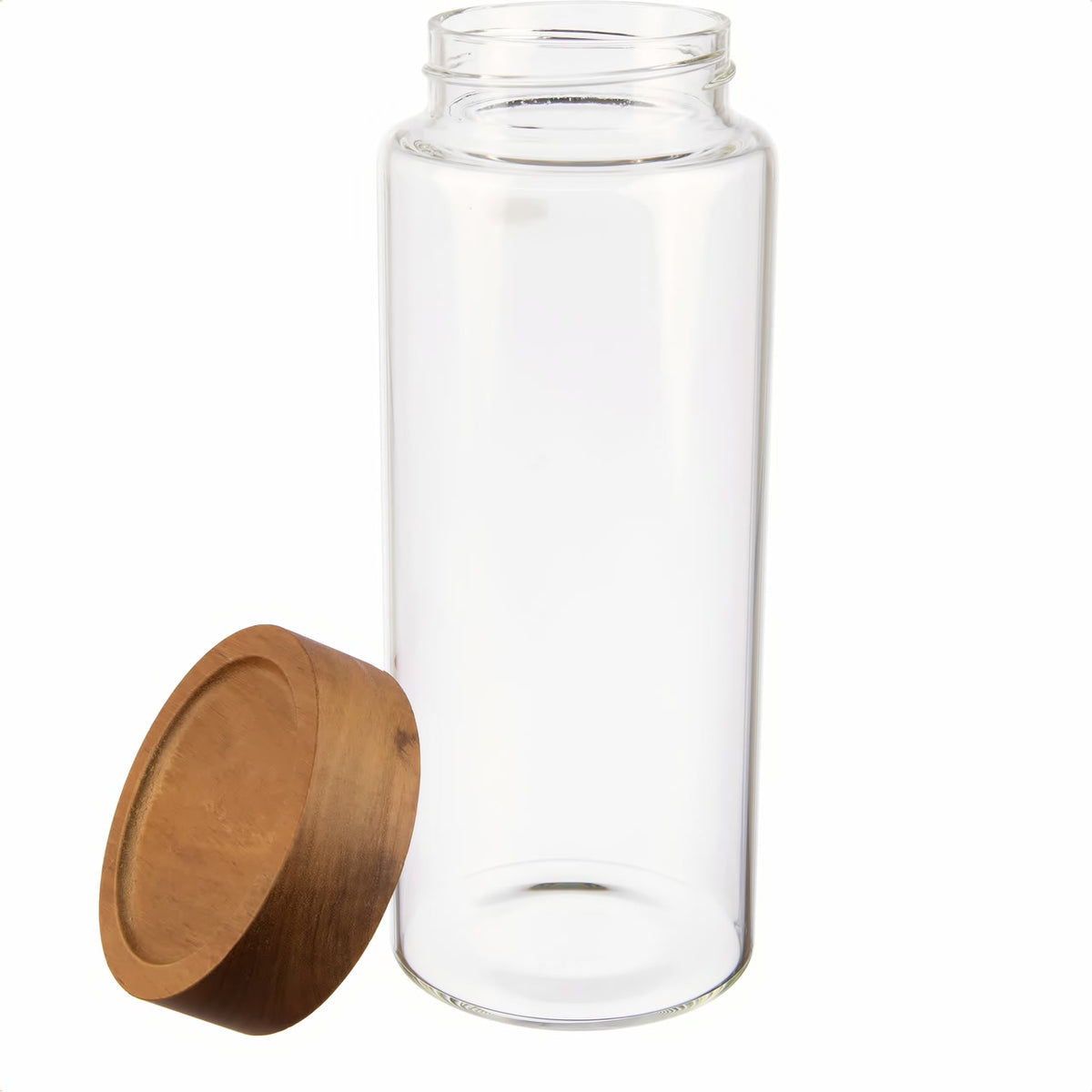 2er Set | Manuka, Vorratsglas / Gewürzglas mit Akaziendeckel, luftdicht aus Borosilikatglas