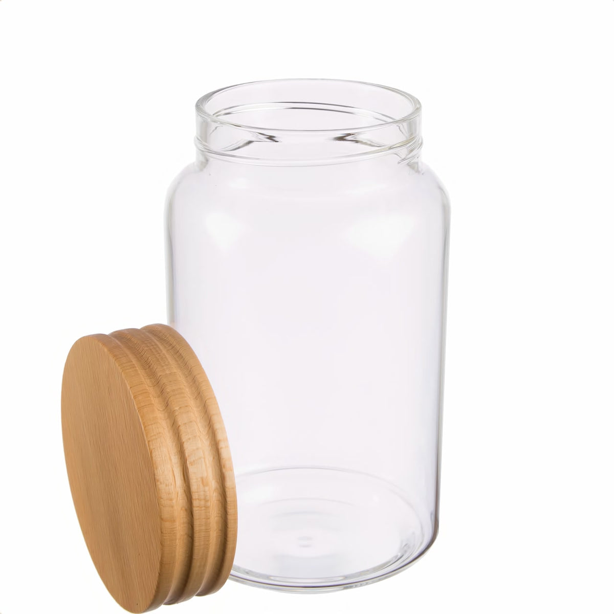 3er Set | Honey Jr., Vorratsglas / Gewürzglas mit Buchendeckel, luftdicht aus Borosilikatglas