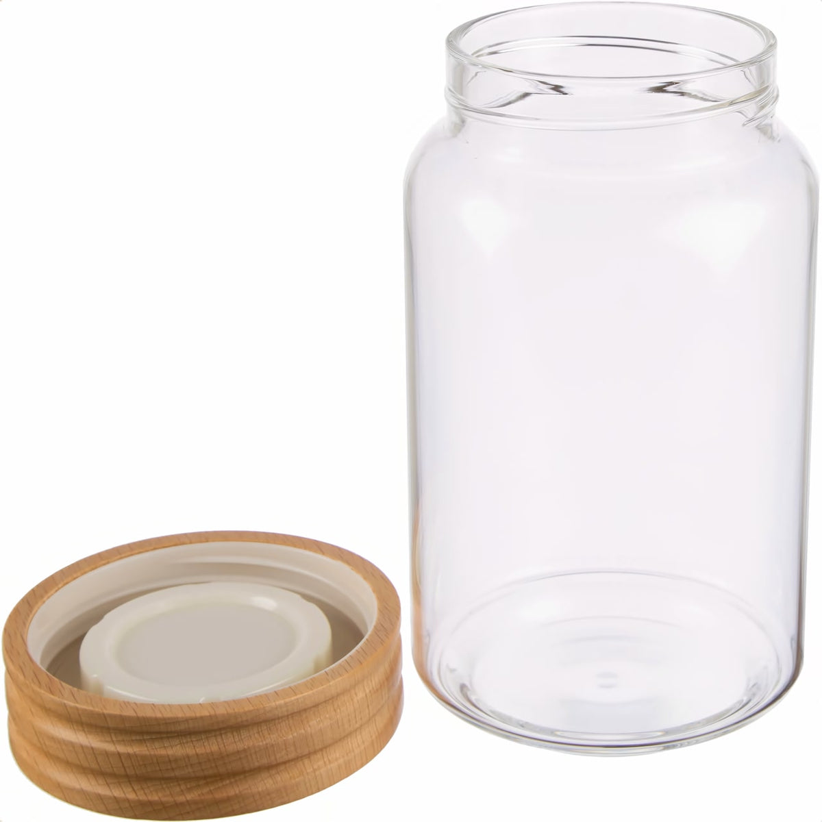 3er Set | Honey Jr., Vorratsglas / Gewürzglas mit Buchendeckel, luftdicht aus Borosilikatglas