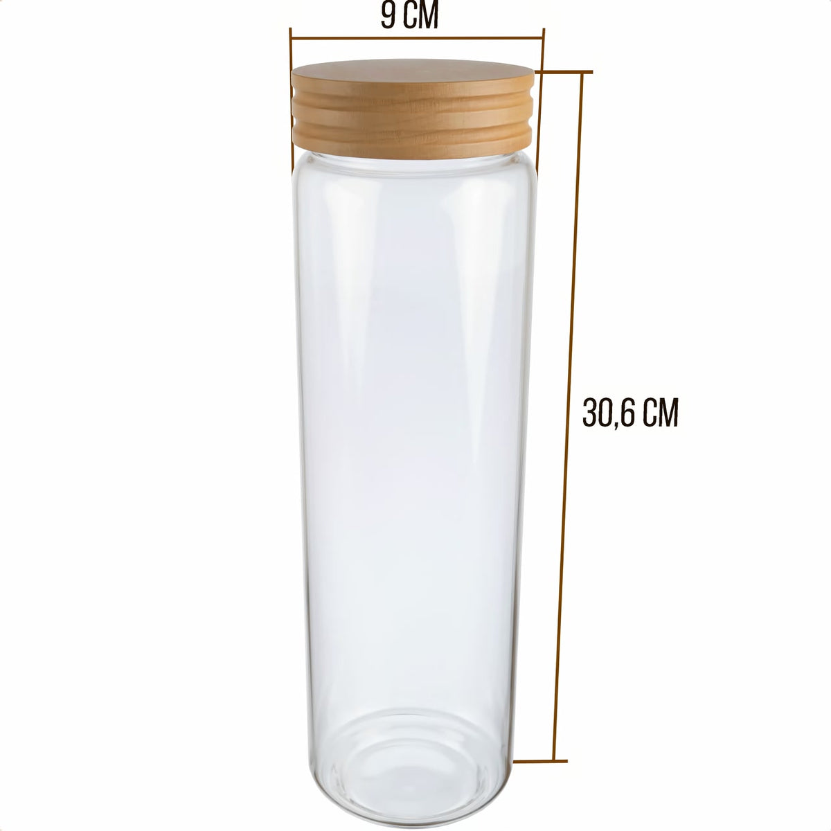 2er Set | Honey, Pastaglas / Vorratsglas mit Buchendeckel, luftdicht aus Borosilikatglas