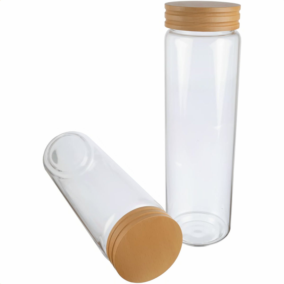 2er Set | Honey, Pastaglas / Vorratsglas mit Buchendeckel, luftdicht aus Borosilikatglas
