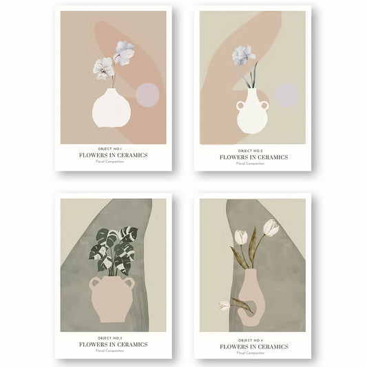 Dosenritter | Flowers Wandbilder Modern, Minimalistisch, Abstrakt, Druckbilder für Esszimmer, Wohnzi