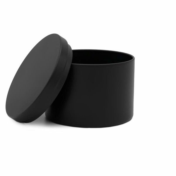 runde kleine gewuerzdose schwarz luftdicht silikondichtung von Dosenritter